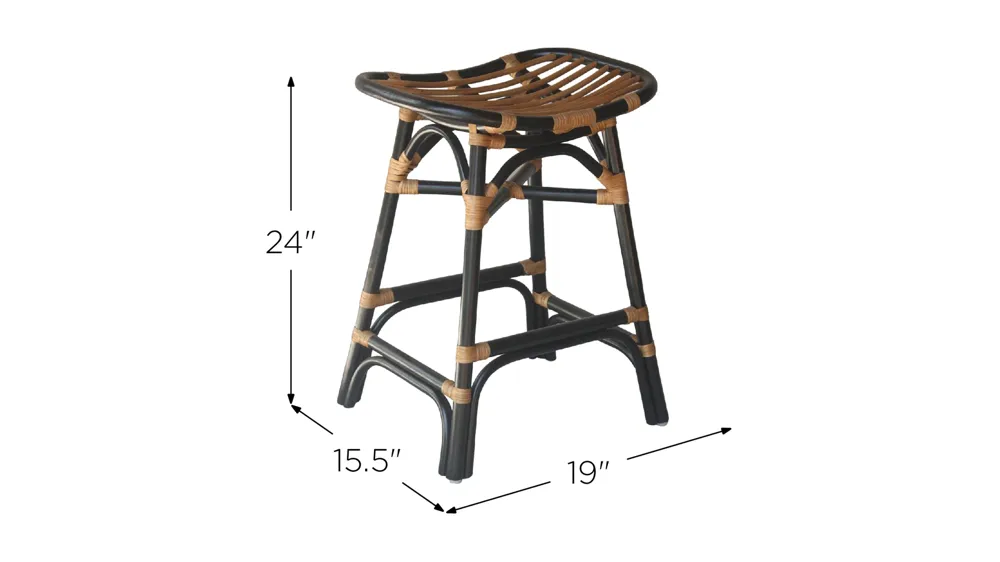 Damara Rattan Counter Stool Dimensions