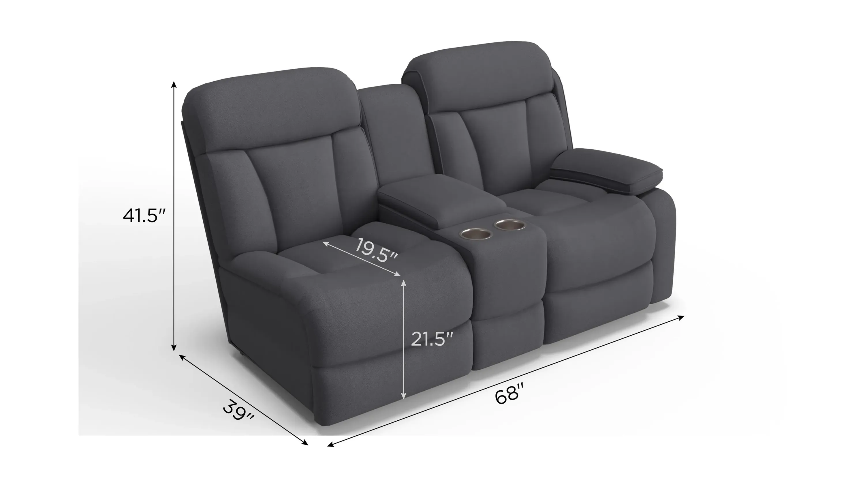 Connell Right Arm Facing Dual Power Console Loveseat w/ Heat and