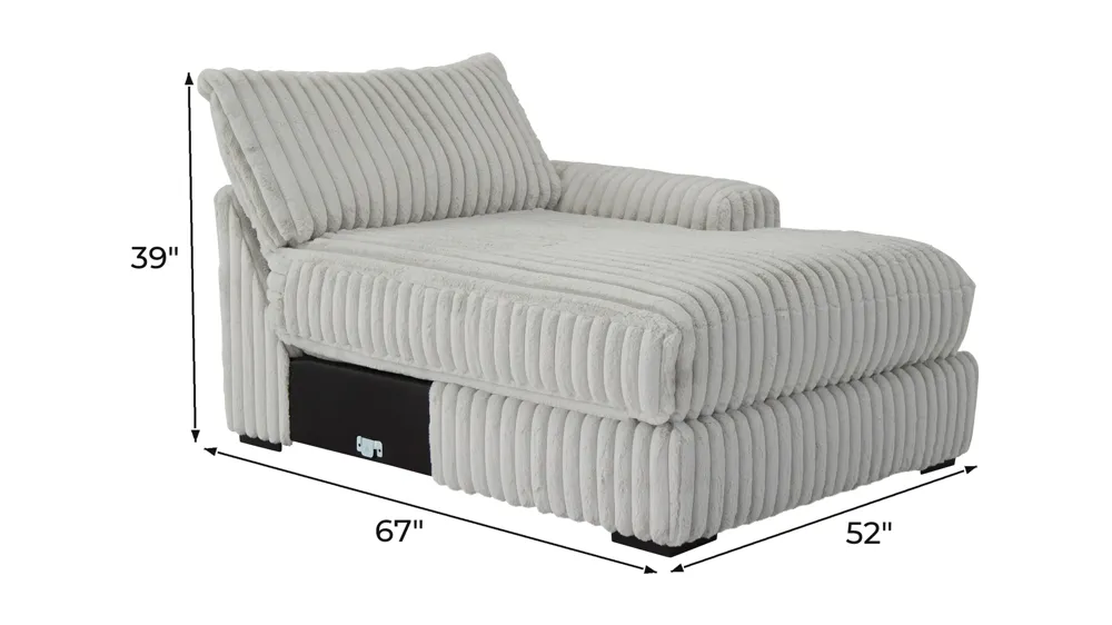 Onyx Moon Right Arm Facing Chaise Dimensions