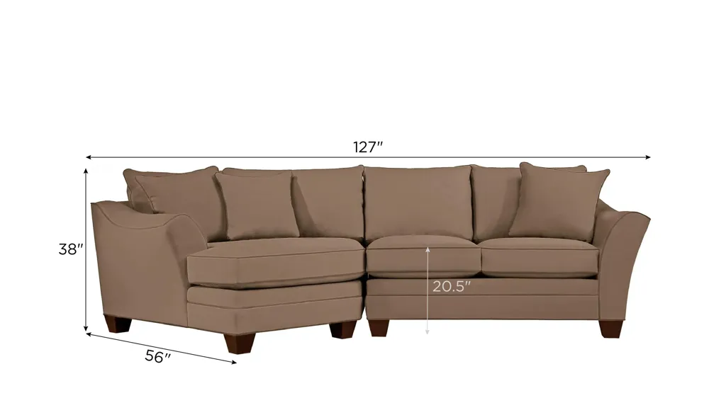 Foresthill 2-pc. Left Hand Cuddler Sectional Sofa Dimensions