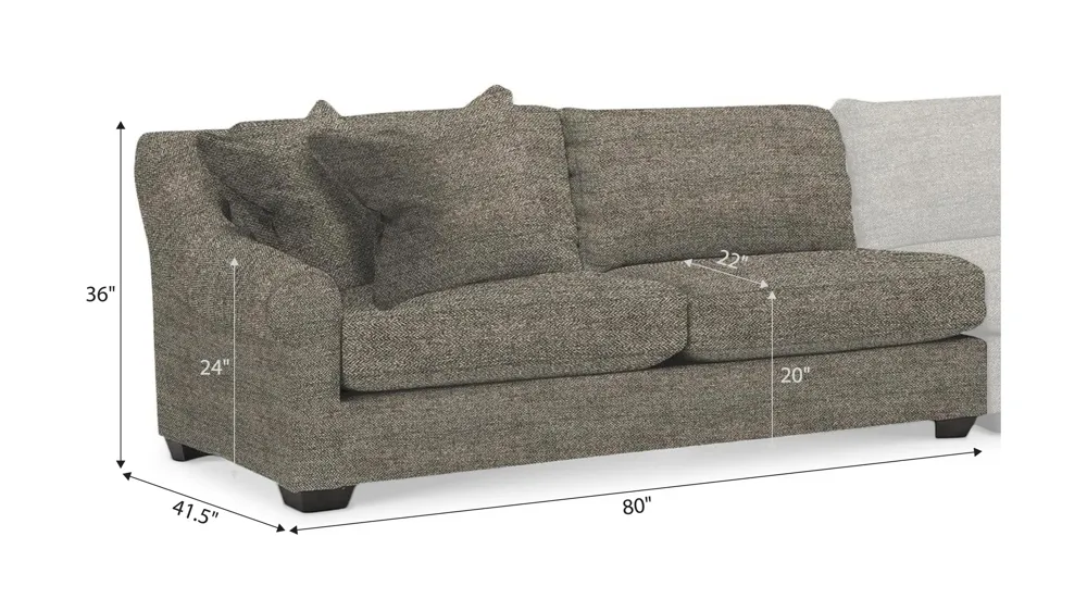 Thatcher Left Arm Facing Loveseat Dimensions