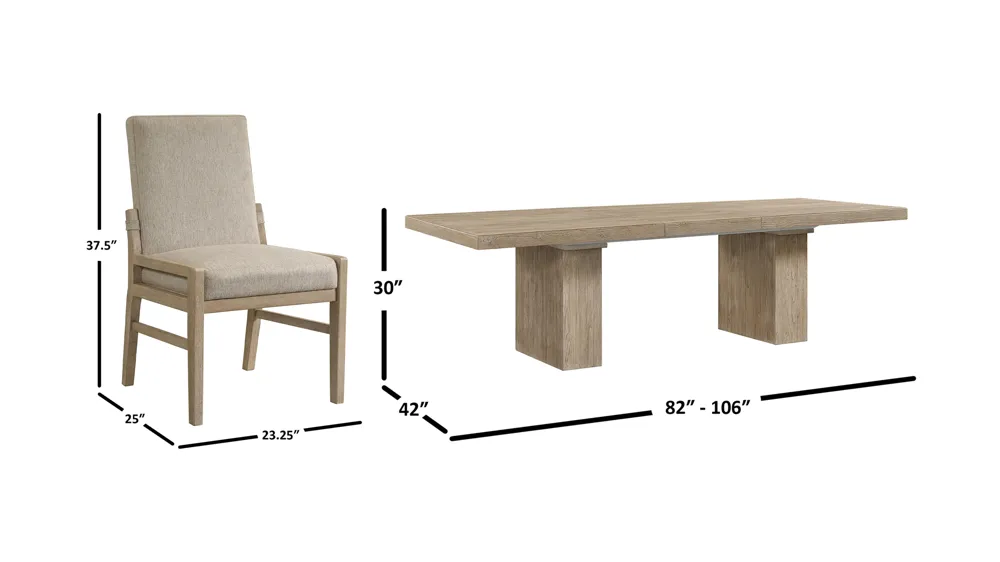 Nash 7-pc. Dining Set Dimensions