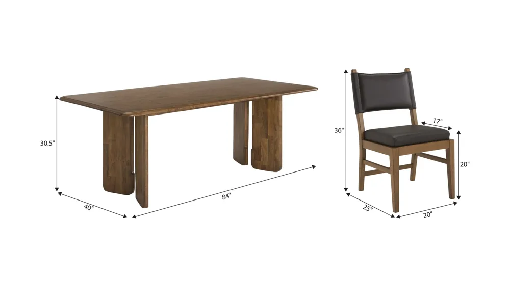 Magdalena 5-pc. Dining Set Dimensions