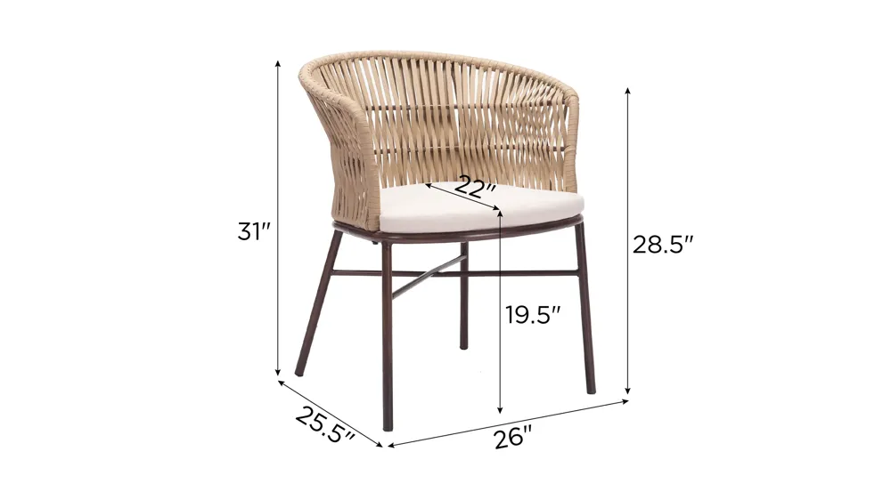 Freycinet Outdoor Chair - Set of 2 Dimensions