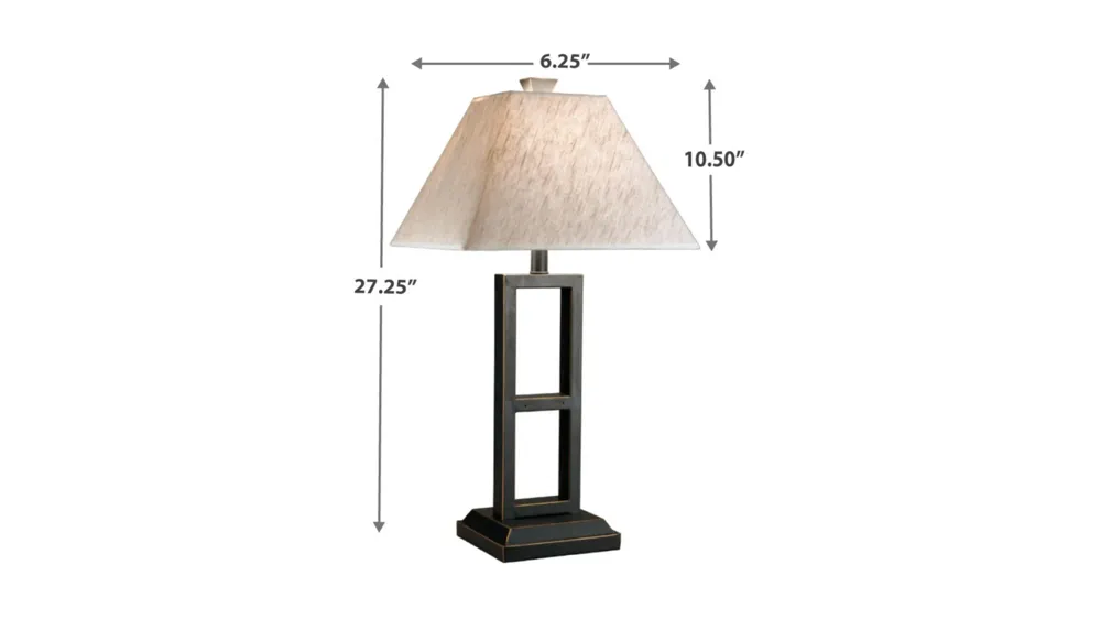 Diedra Metal Table Lamp Set Dimensions