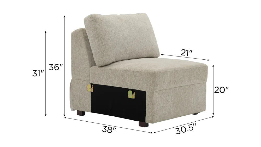 Juniper Armless Chair Dimensions