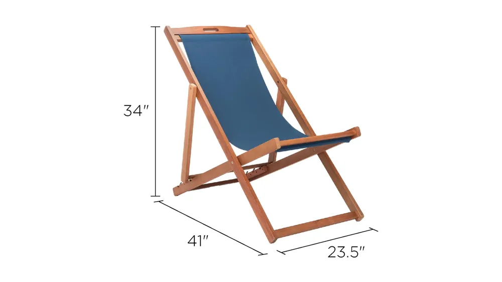 Loren Outdoor Sling Chair: Set of 2 Dimensions