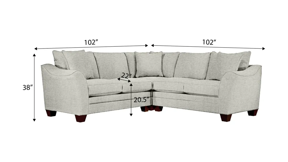 Foresthill 3-pc. Symmetrical Loveseat Sectional Sofa Dimensions