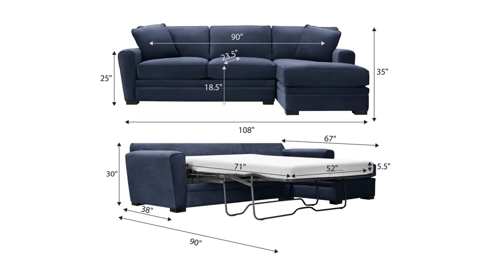 Artemis II 2-pc. Sectional w/ Full Sleeper Dimensions