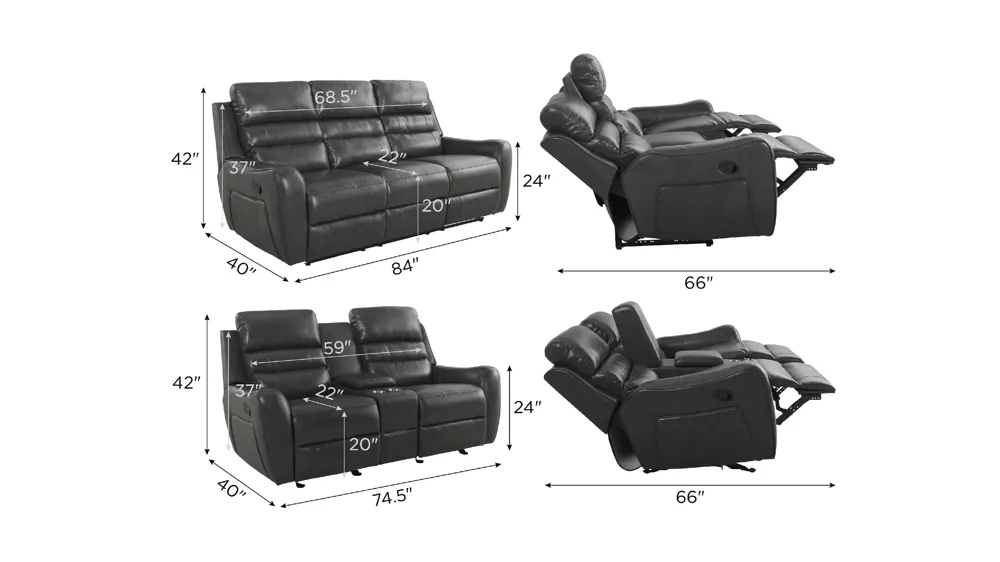 Keegan Living Room Set Dimensions