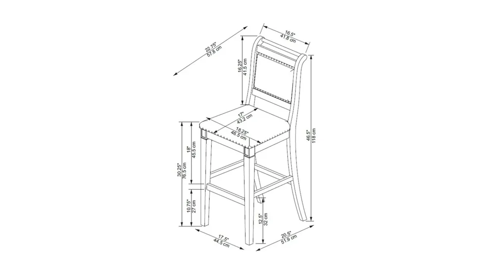 Emmy Bar Stool Dimensions