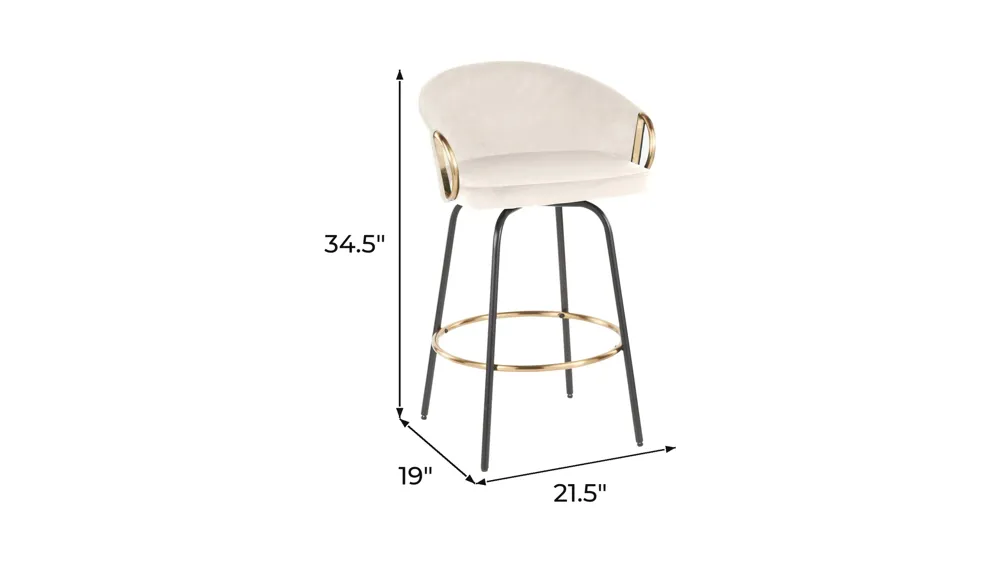 Claire Counter Stool- Set of 2 Dimensions