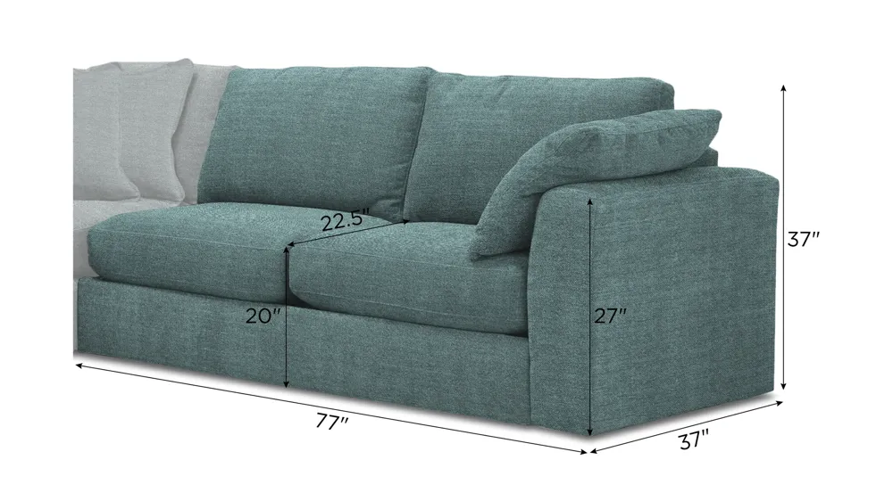 Nappily Right Arm Facing Loveseat Dimensions