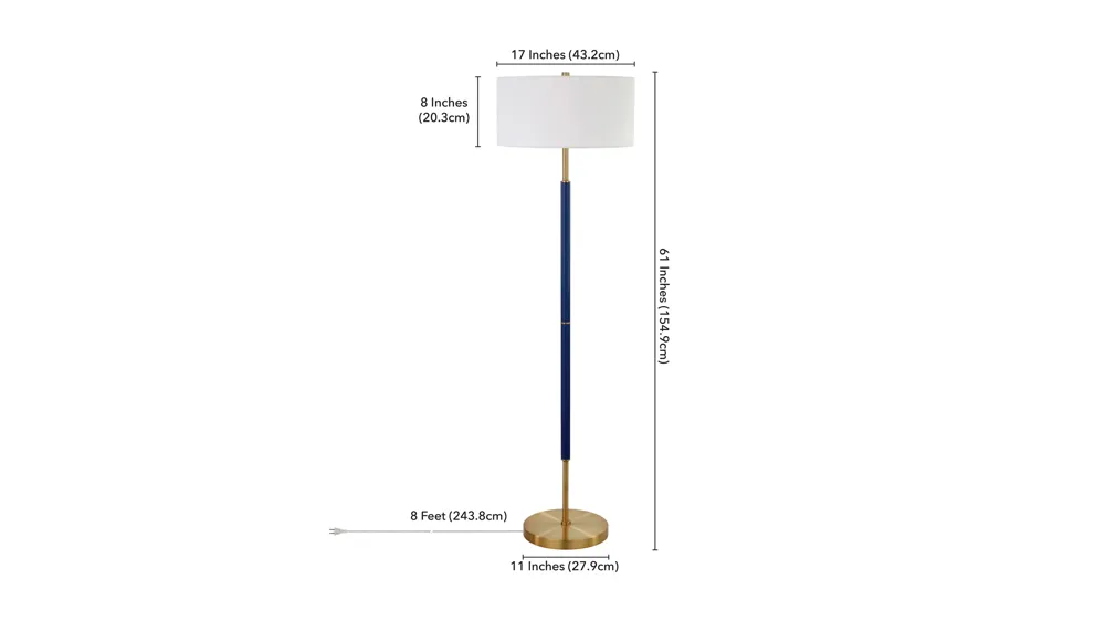 Cassius 2-Bulb Floor Lamp Dimensions