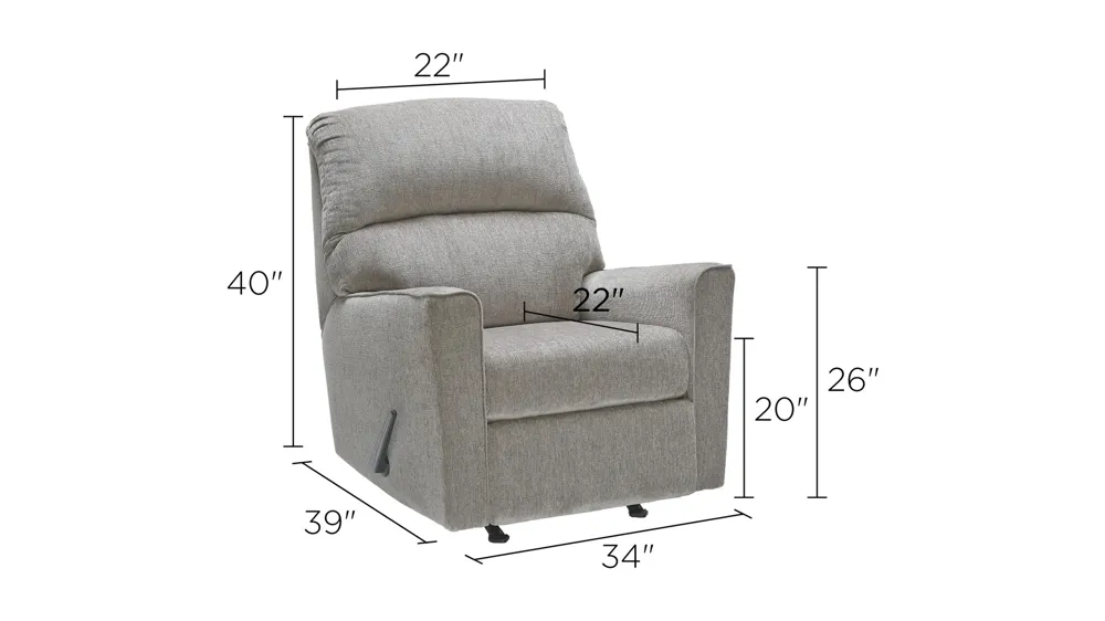 Adelson Chenille Rocker Recliner Dimensions