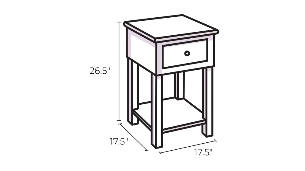 Mary 2-pc. Round Accent Table Set Dimensions