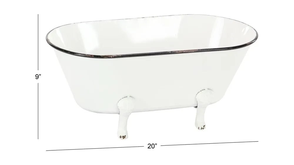 Ivy Collection White Metal Planter Dimensions