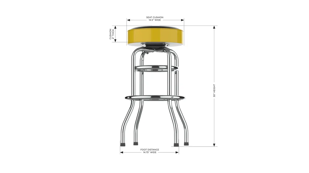 NHL Backless Swivel Bar Stool Dimensions