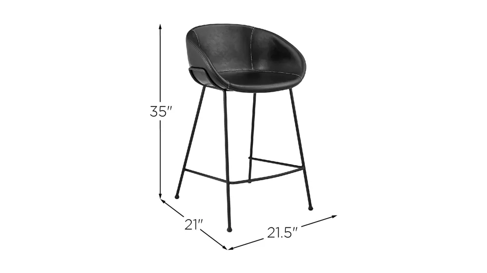 Zach Counter Stool Set of 2 Dimensions