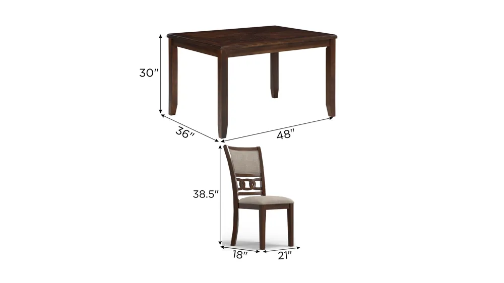 Millie 5-pc. Dining Set Dimensions