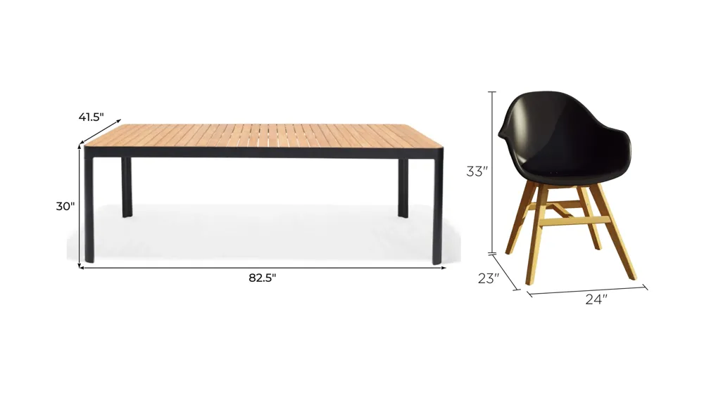 Urban Zen 7-pc. Patio Dining Set Dimensions