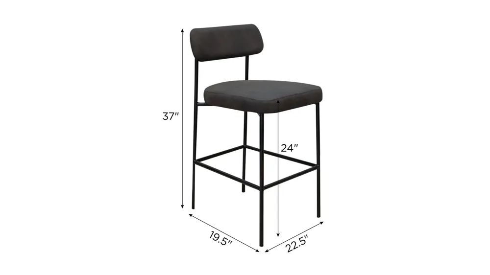 Natural Parota 24" Upholstered Barstool Dimensions