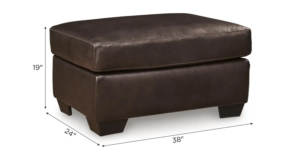 Arvell Leather Ottoman Dimensions