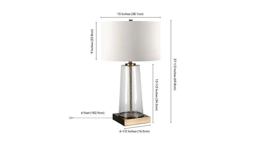 Carrington Tapered Table Lamp Dimensions