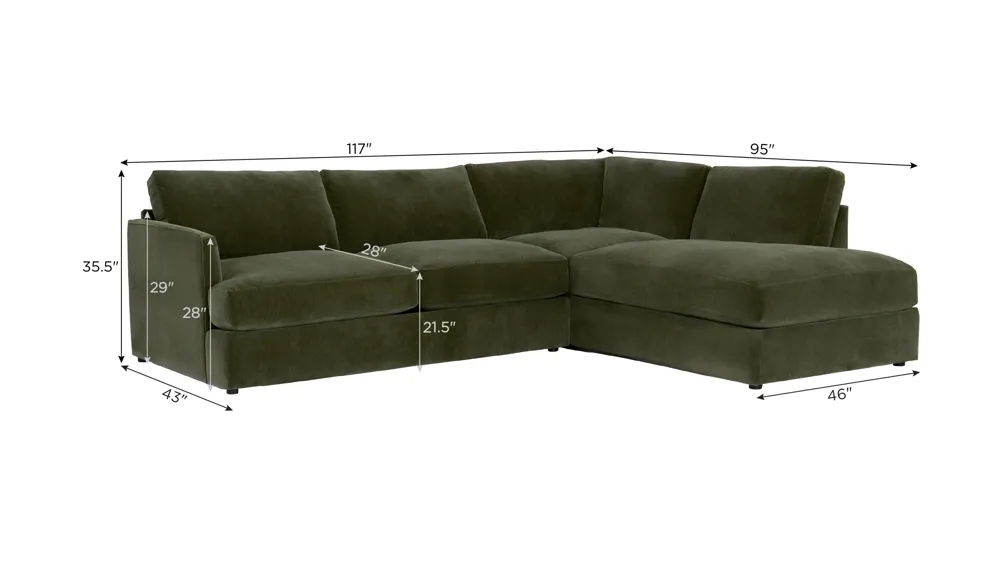 Everest 2-pc. Sectional Dimensions