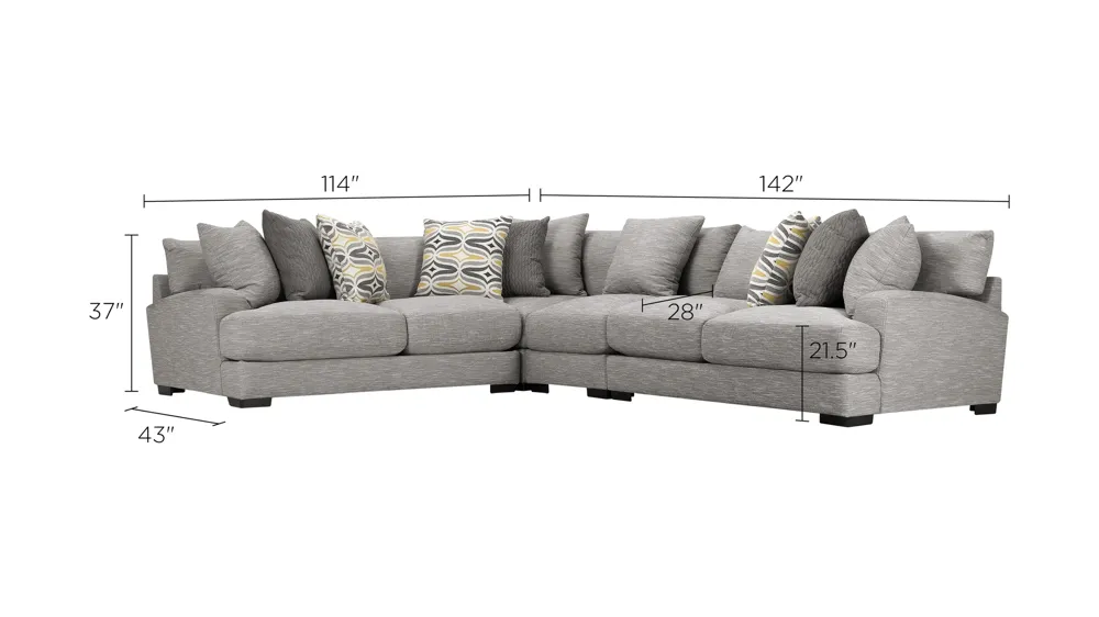 Leighton 4-pc. Sectional Sofa Dimensions