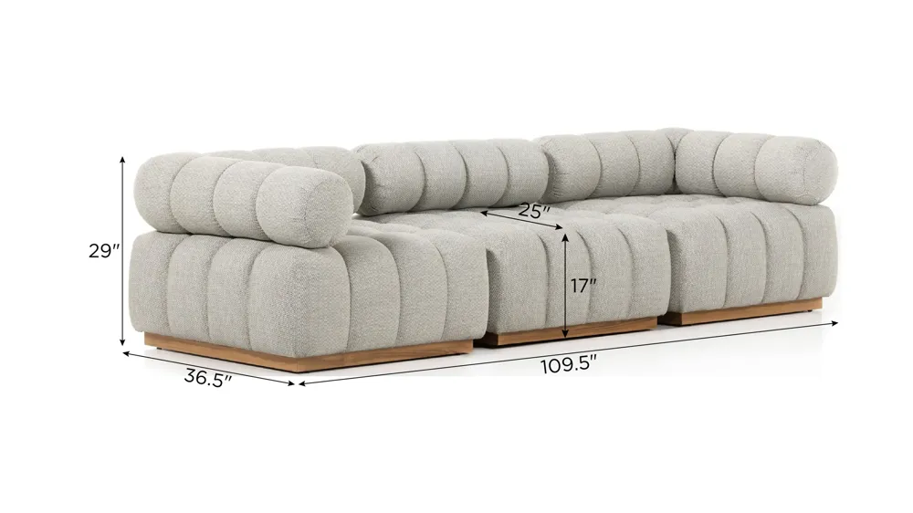 Roma Outdoor Sectional 3-pc. Dimensions