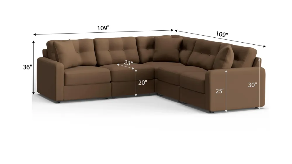 ModularOne 5-pc. Sectional Dimensions