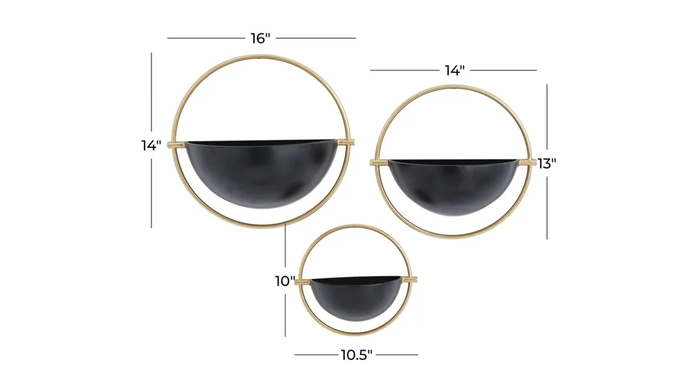Ivy Collection Geist Planter Set of 3 Dimensions