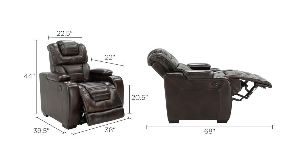 Othello Power Recliner w/Power Headrest | Raymour & Flanigan