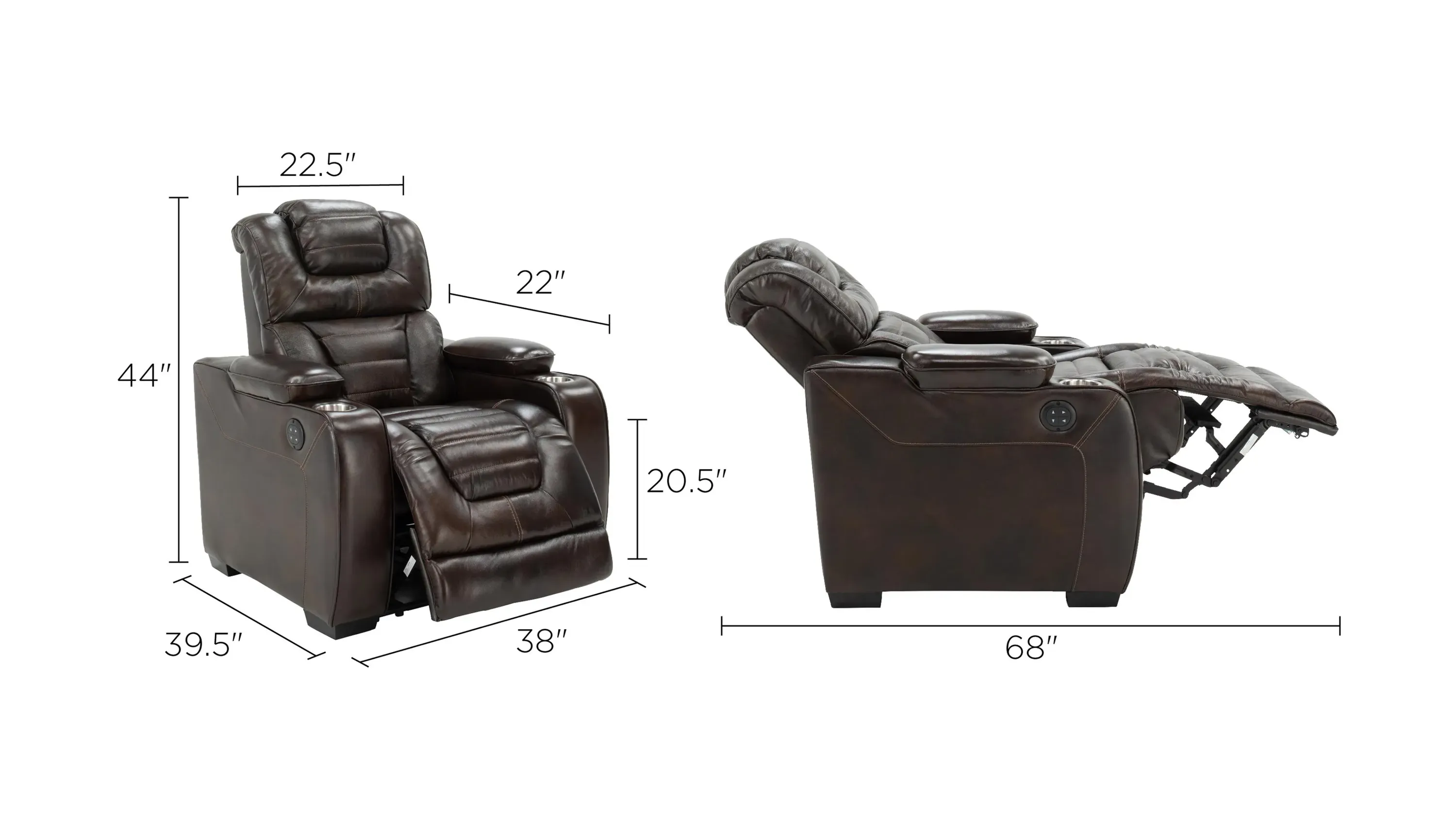 Othello Power Recliner w/Power Headrest | Raymour & Flanigan