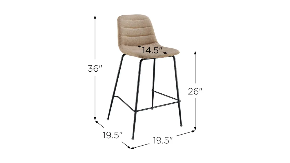 Caleb Counter Stool: Set of 4 Dimensions