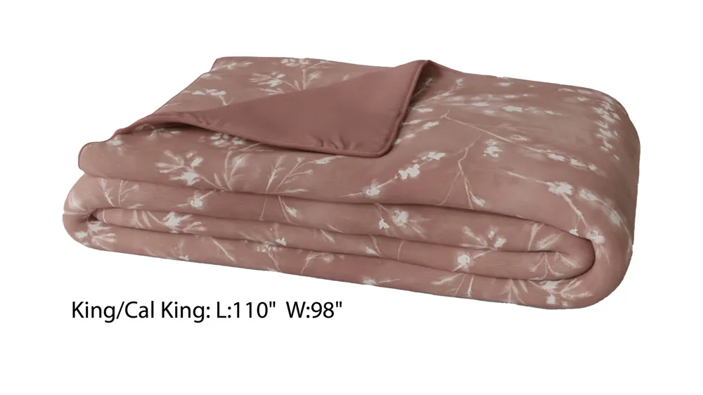PureCare Floral Press Cooling Duvet Cover (King/Cal King) Dimensions