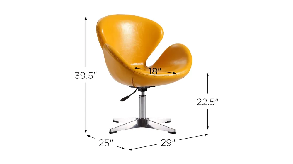 Raspberry Adjustable Swivel Chair (Set of 2) Dimensions