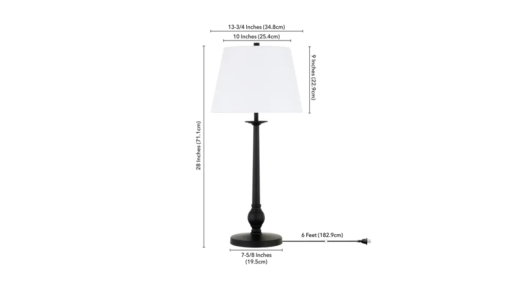 Ismael Table Lamp Dimensions