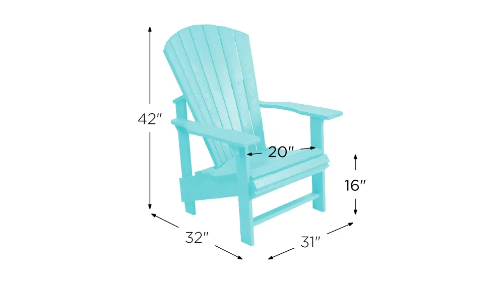 Generation Recycled Outdoor Upright Adirondack Chair Dimensions