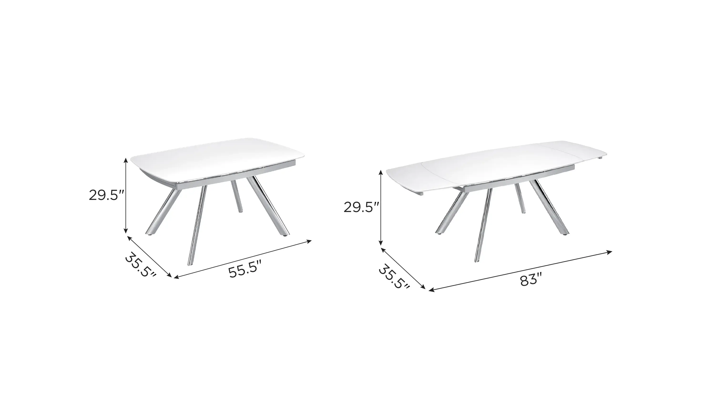 Paloma Glass Dining Table w/ Leaves - Thumbnail 3