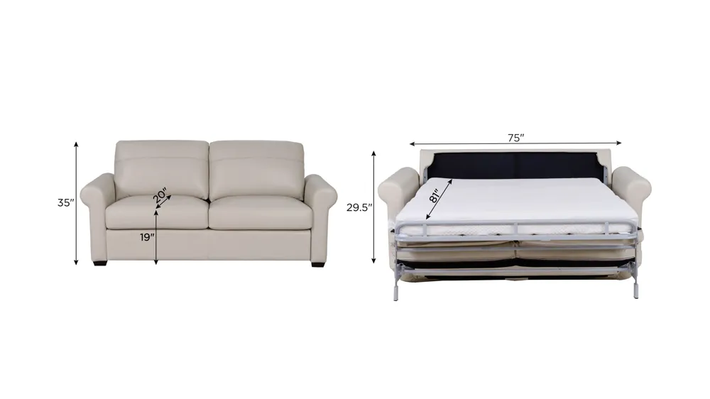Harley 2-pc. Leather Full Sleeper Dimensions