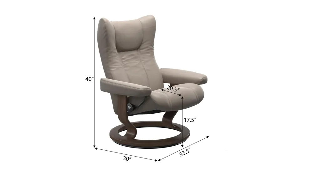 Wing Large Classic Recliner Dimensions