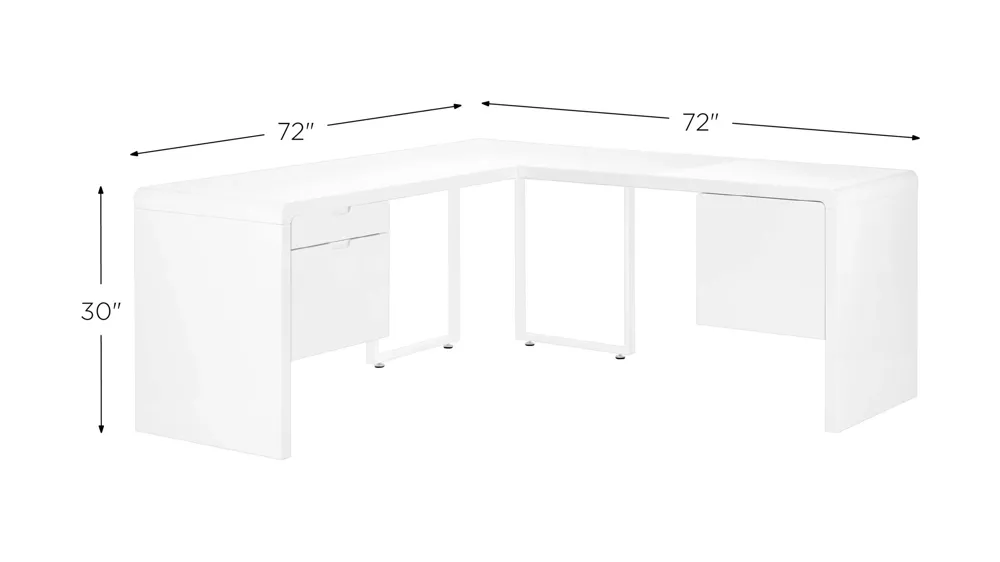 Barney L-Shaped Computer Desk Dimensions