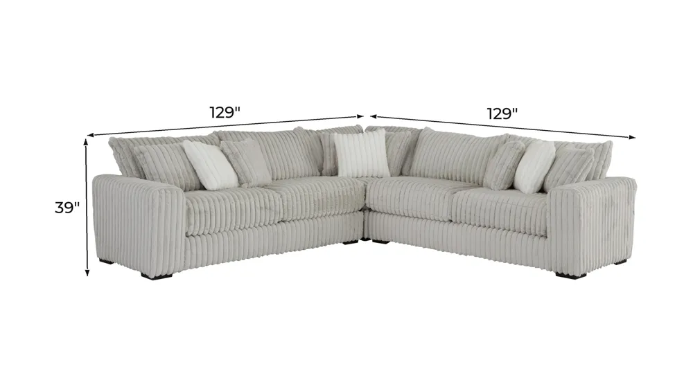 Onyx Moon 3-pc. Sectional Dimensions