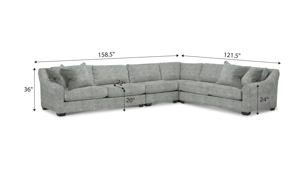 Thatcher 4-pc. Sectional Dimensions