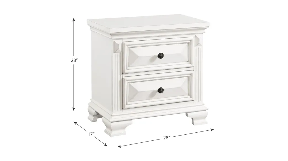 Trent 2 Drawer Nightstand Dimensions