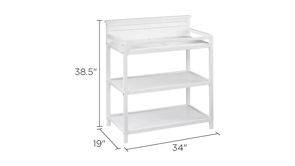 Harper Changing Station with Pad Dimensions