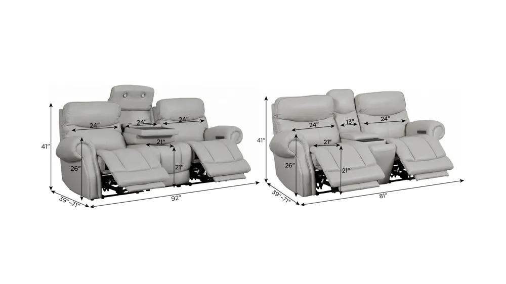 Brooks Living Room Set Dimensions