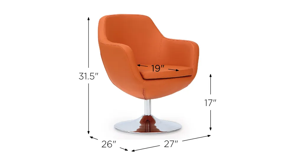 Caisson Swivel Accent Chair Dimensions